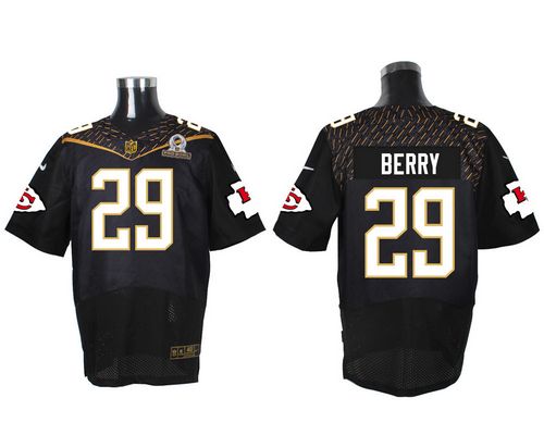 Nike Chiefs #29 Eric Berry Black 2016 Pro Bowl Men's Stitched NFL Elite Jersey - Click Image to Close